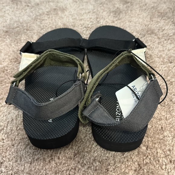 Arizona Jean Co Jenica Sandals Size 10 Color Olive Black Cream - Picture 4 of 7